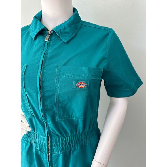 Dickies Short Sleeve Romper Vale Shortalls Teal Blue Playsuit size Small - Picture 6 of 10